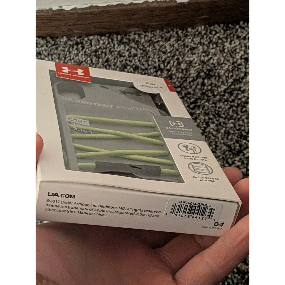Under Armour UA Protect Arsenal Case Made For Phone X / XS Gray/Lime Green‎ New